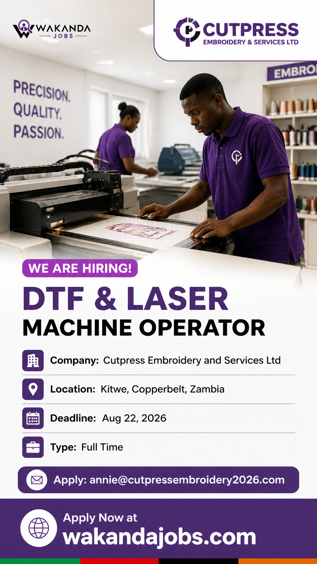 DTF & Laser Machine Operator