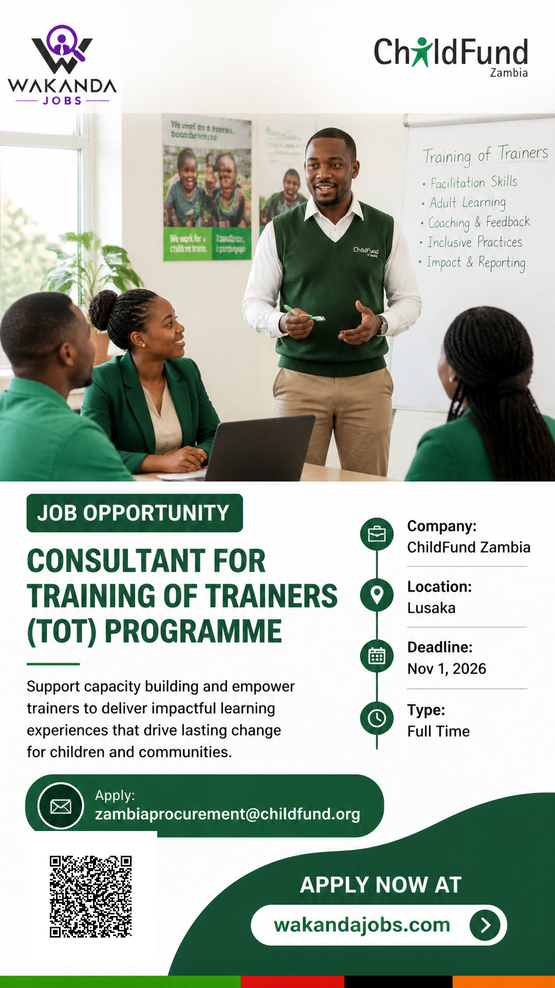 Consultant for Training of Trainers (ToT) Programme